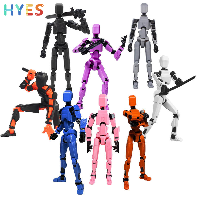 Huiye 3D Printed Plastic Multi-Jointed Movable Shapeshift Robot Dummy Action Model Character Figures for Parents-Children Game