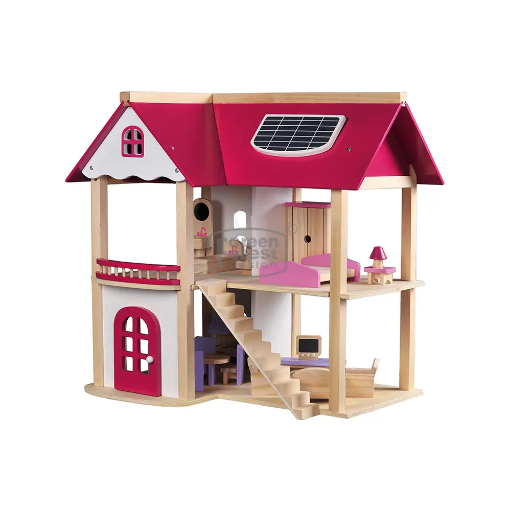 Pretend Play Wooden miniature crafts houses(include furniture)