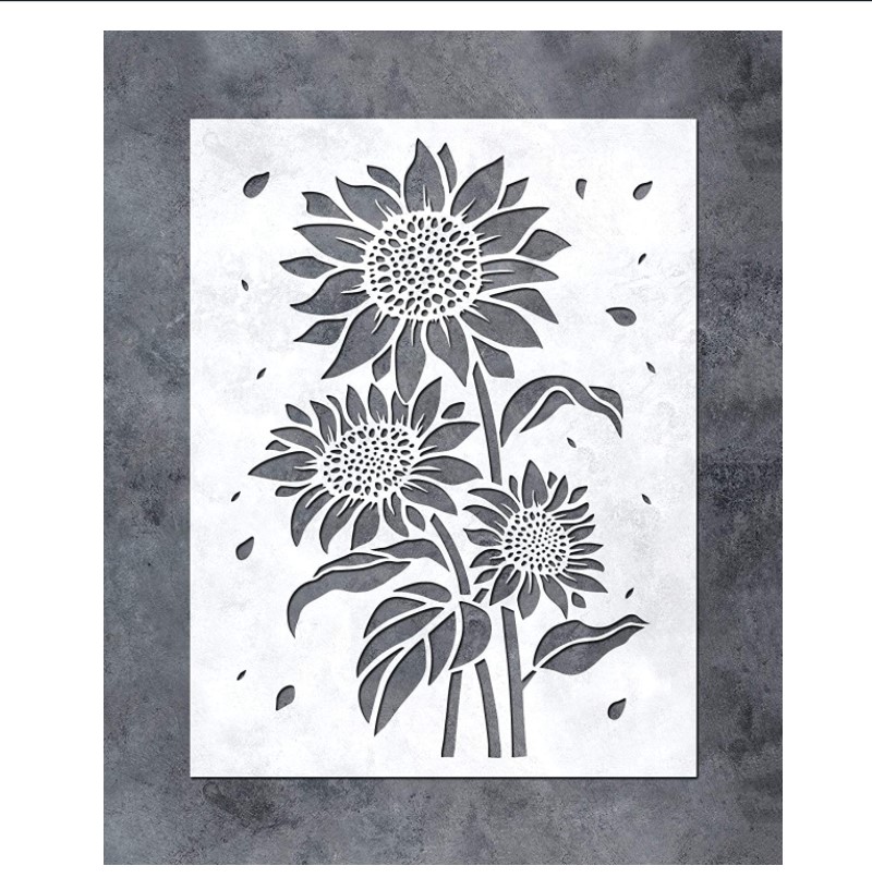Designs Sun Flower Stencils for Painting on Wood Canvas Paper Fabric Floor Wall Furniture Sunflower Stencil