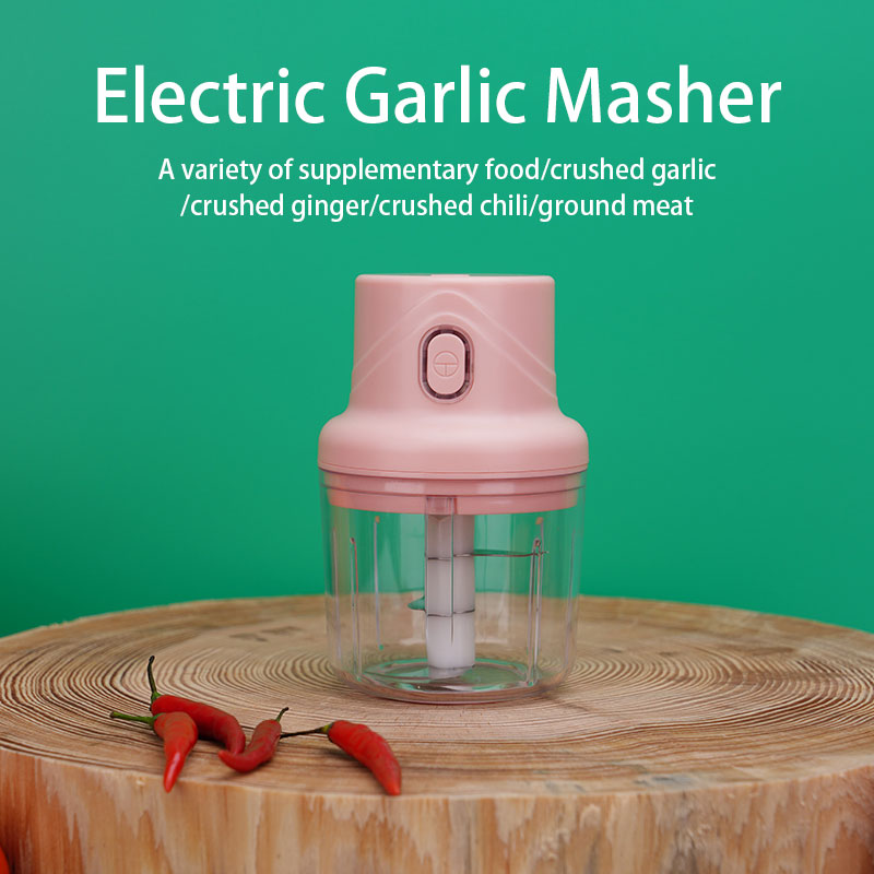 USB kitchen electric garlic Crusher  portable mini electric food vegetable meat garlic chopper grinder slicer masher with button
