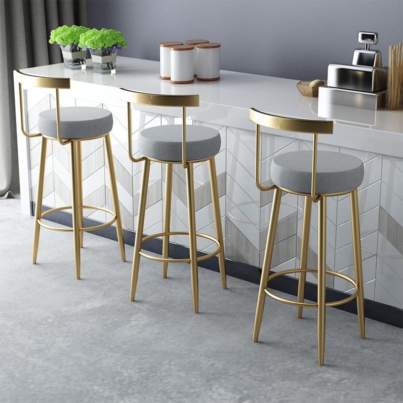 Bar Chair Home Tall Nordic Metal Luxury Gold Velvet Kitchen Leather High Modern Cheap Stools Chair Bar Furniture For Bar Table