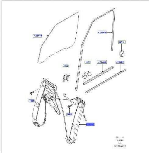 Новый регулятор переднего левого стекла CUH500230 подходит для 2003-2009 LAND ROVER RANGE ROVER