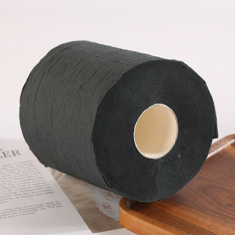 Wholesale Custom Color toilet Tissues Roll paper Papier Toilette Papel Higienic Light Black Black toilet paper