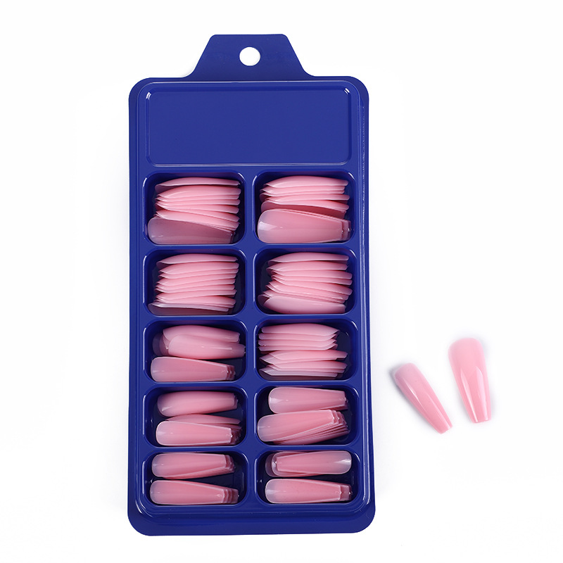 Adhesive Bright Packaging Box Nails Fingernail Tips Half Cover Long Gel False Nails Tips