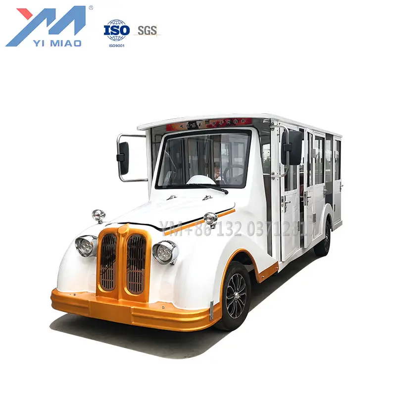 YIMIAO 11 Seats Electric Tourist Sightseeing Car battery Operated Classic Retro Car