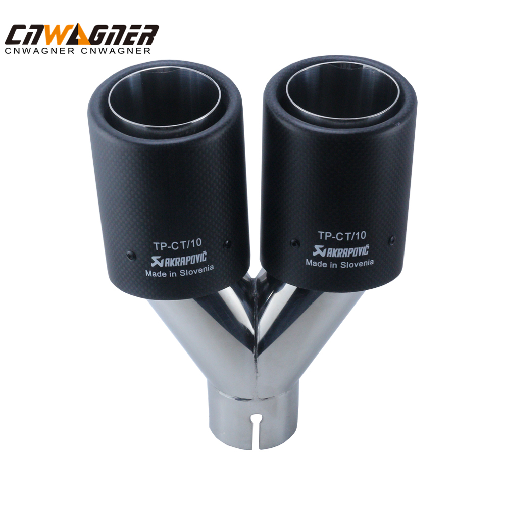 CNWAGNER Tail Throat Silencer Stainless Steel Motorcycle Exhaust Muffler Double-out curling for universal motorcycle