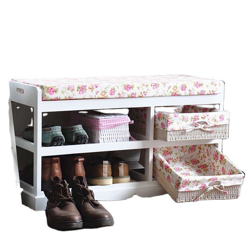 2-Drawer Storage Chest with Woven-Strap Fabric, storage baskets shoe cabinet