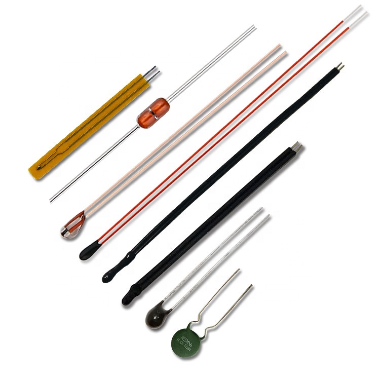 Thermistor Sensor Radial Epoxy Resin Coating And Copper Lead Ntc Thermistor Sensor 10k Glass Sealed Ntc Thermistor For Home Appliance