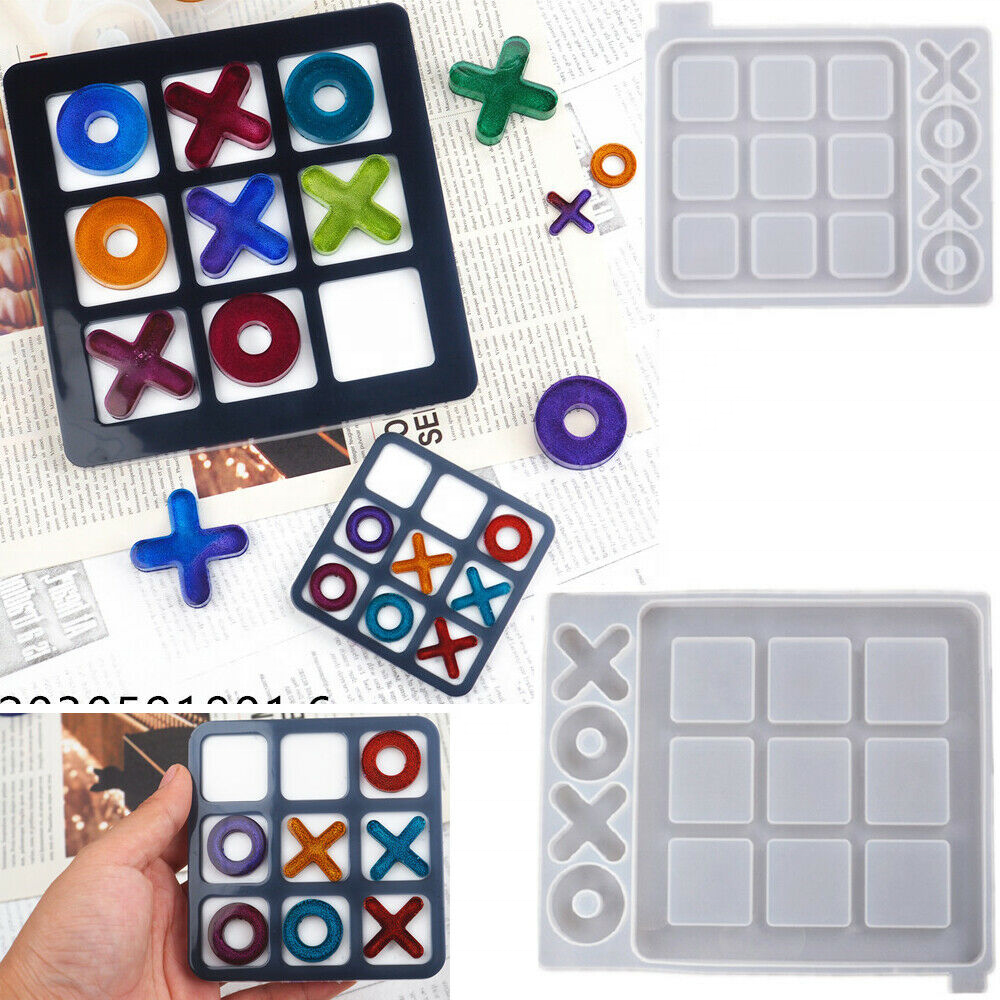 AK DIY Tic Tac Toe Game and X O Silicone Resin Mold Classic Game Fun Resin Mold