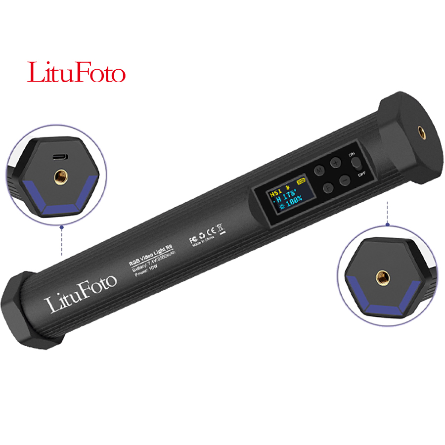 LituFoto RGB LED Video Light Tube Light with Double-Sided Magnets for Photography