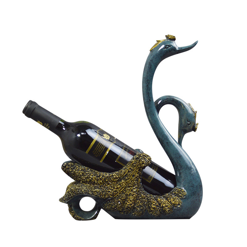 European-style swan decoration home accessories red wine rack