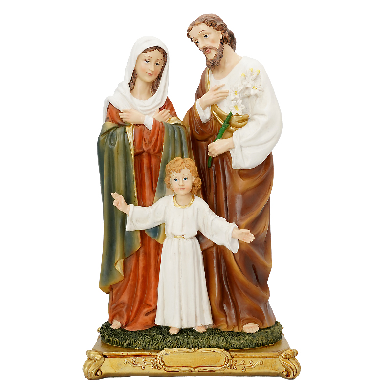 wholesale custom resin outdoor decor small catholic religious baby Jesus Mary Joseph holy family statue figurines