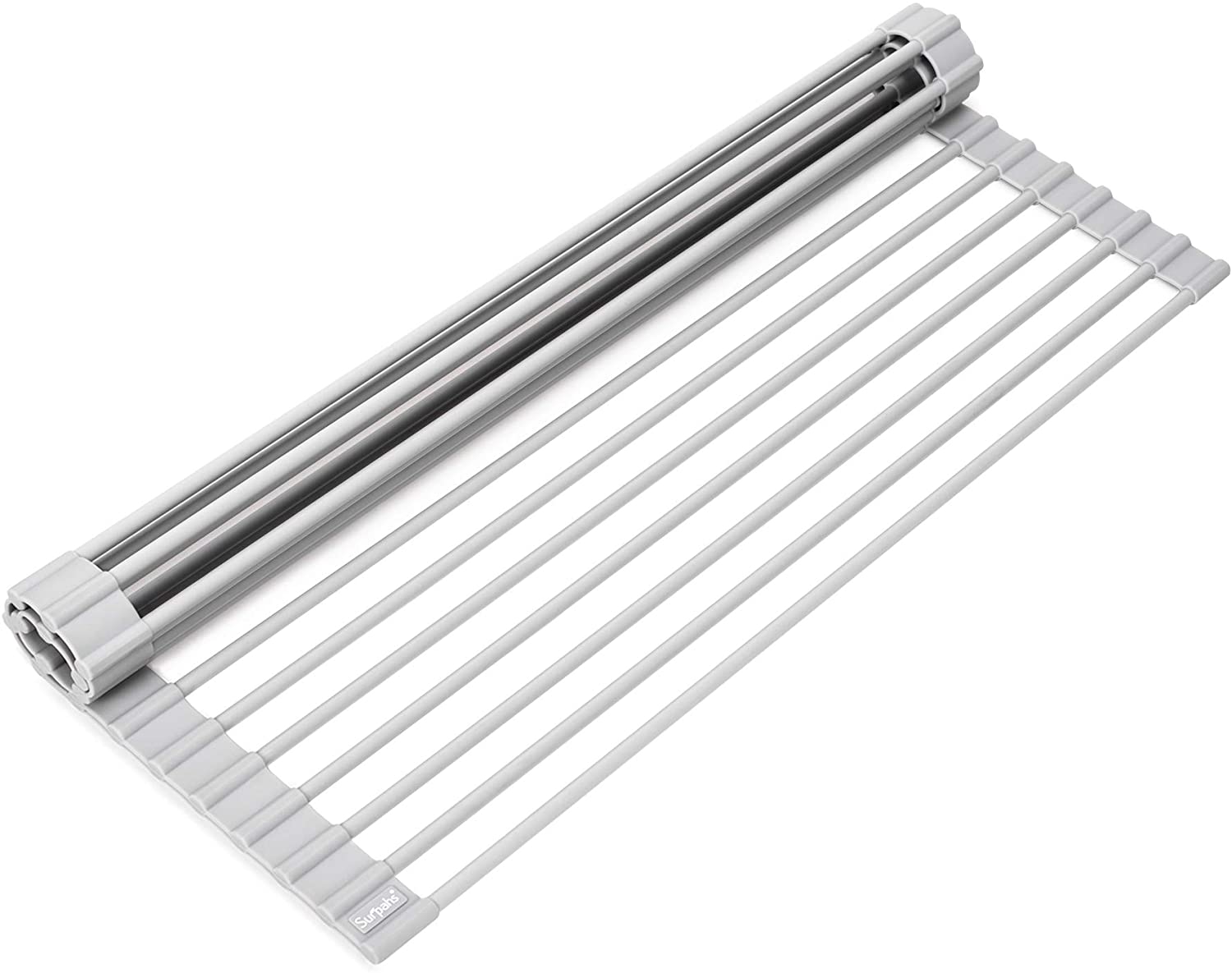 17" L x 13" W Over The Sink Roll Up Dish Drying Racks Rolling Heat-Resistant Anti-Slip Silicone Coated Dish Drainer for kitchen