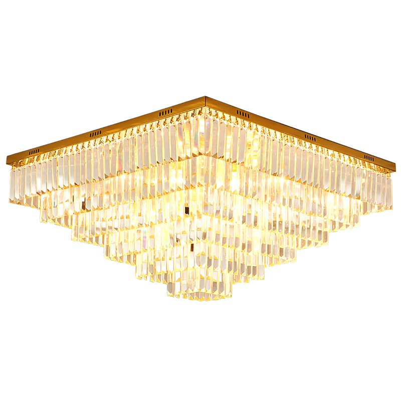 Современный уникальный роскошный большой led хрустальная люстра медь потолочный светильник