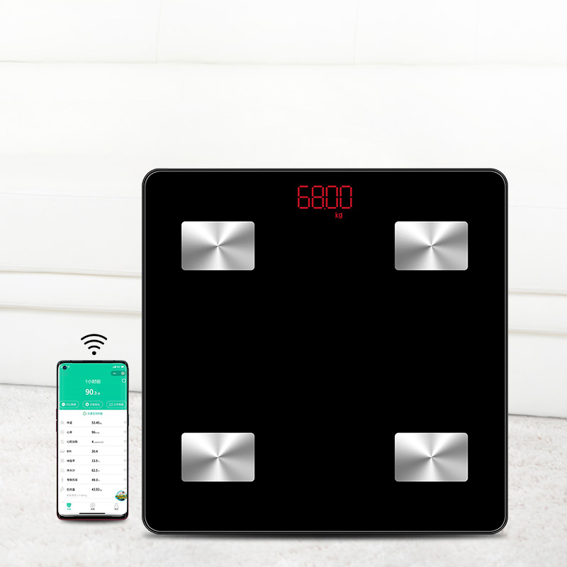 Заводская цена 180 кг белые черные беспроводные Bluetooth BMI цифровые весы с приложением для женщин
