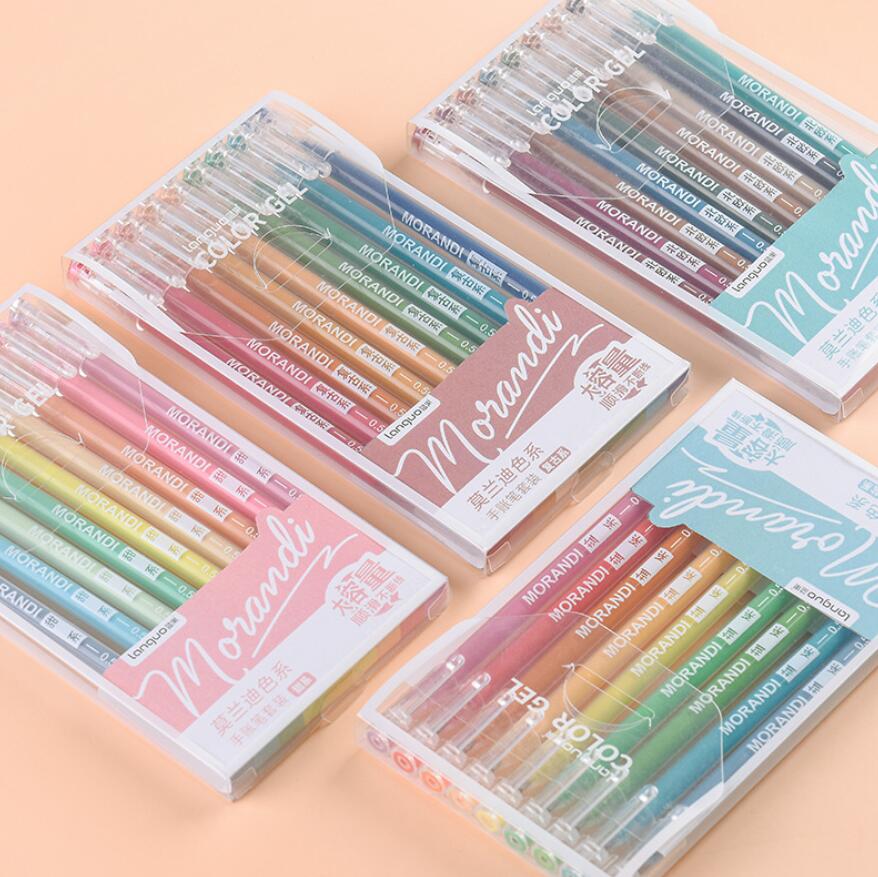 Large-Capacity 9 Color Morandi Coloured Gel Pens Set