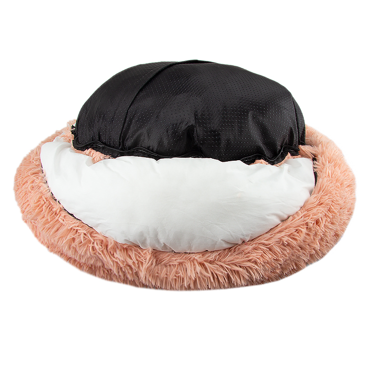 Wholesale Custom Warm Faux Fur Calming Cover Removable Dog Bed Luxury Donut Waterproof Washable Pog Bed Suppliers with Zipper