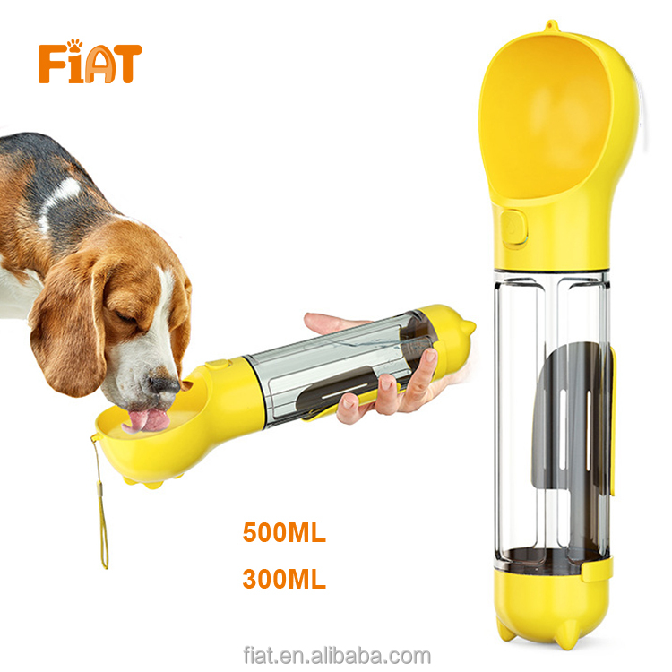 Hot sell walking portable cheap plastic travel recycling dispenser 500ml Pet dog water bottle
