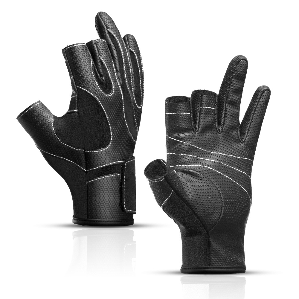 Outdoor sports open three Finger Fishing Gloves anti slip wear-resistant riding Half Finger Fishing equipment