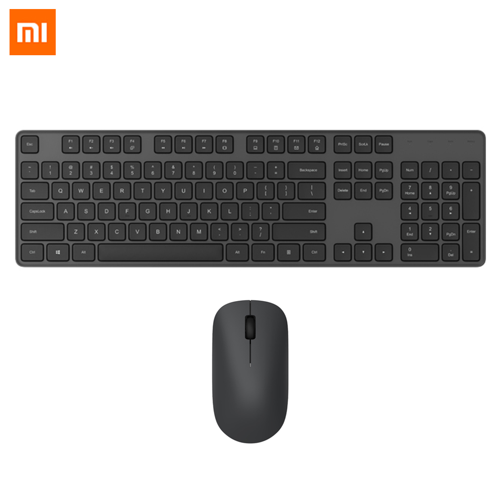 Набор клавиатур Xiaomi с мышью и клавиатурой, 2,4 ГГц, 104 клавиш, для ноутбука, ноутбука, беспроводное подключение мыши и клавиатуры