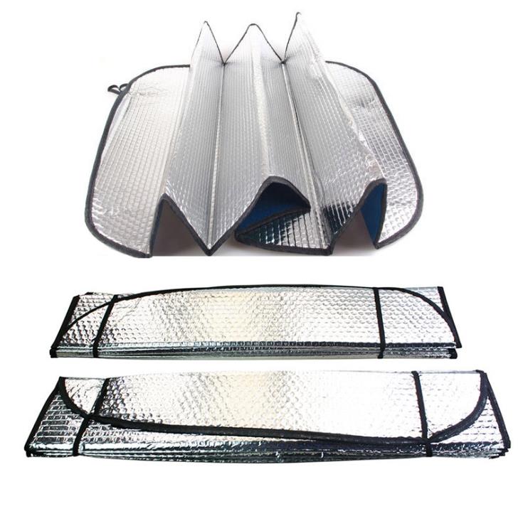 With suction cup, foldable, heat-insulating and sun-proof aluminum foil car sun shade