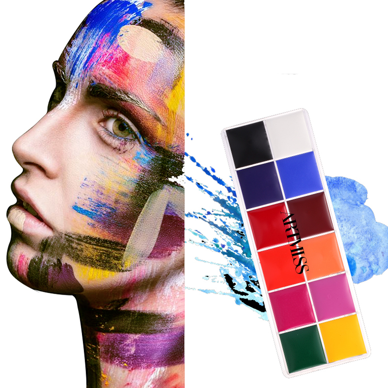 12 Colors Art Halloween Party Fancy Dress Party Fancy Makeup Professional Body Oil Painting Oil Face Paint