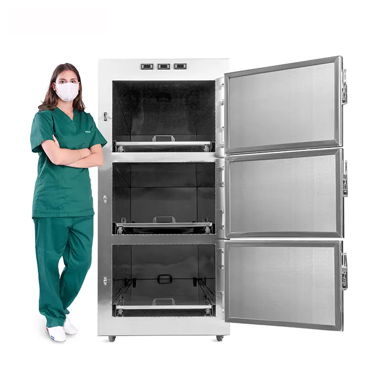 Medical 3 body tray mortuary refrigerator / refrigeration equipment funeral supplies