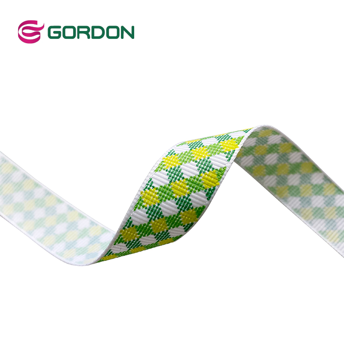 Gordon Grosgrain Rbbon With Heat Transfer Printing Small Plaid