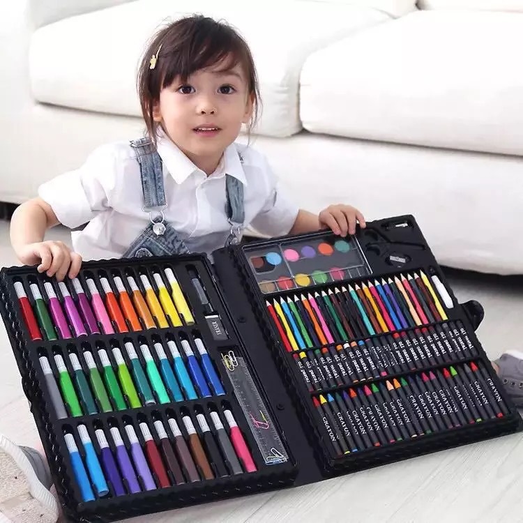 Kids Drawing Pencil Painting Watercolor Pen Markers Water Color Brush Stationery Gift Kids Painting Drawing Art Set