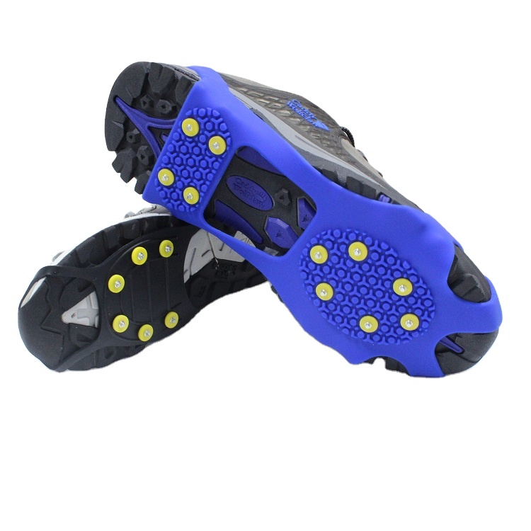 Portable walking jogging hiking mountaineering ice snow grips walk spikes silicone crampons