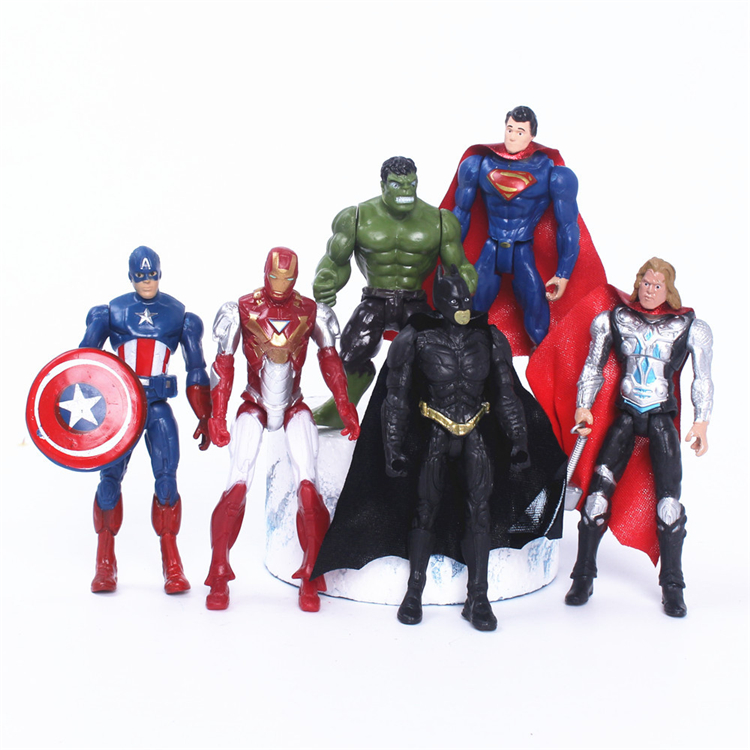 New Mini Kid's Model Action Toys The Figure Toy Cake Topper solid pvc the Avengers six -piece sets