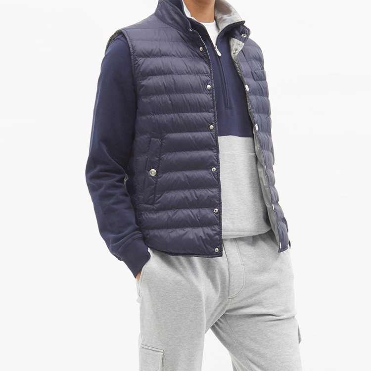 Metro OEM custom men's vests men fashion puffer vest with pockets down vest