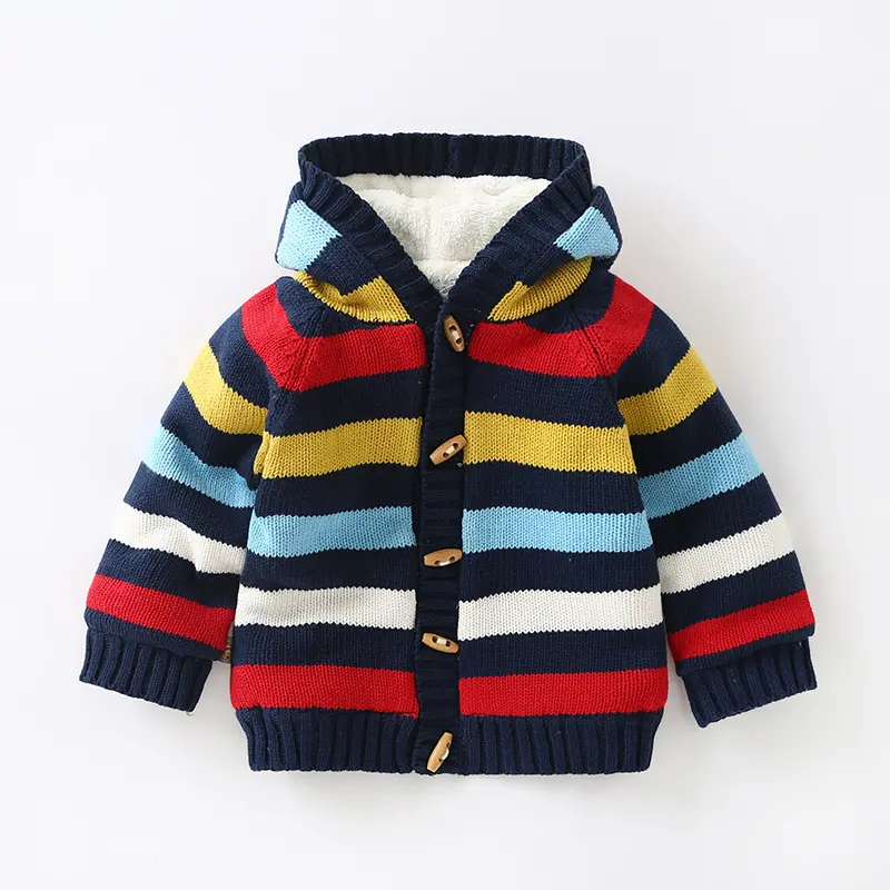 or11801h New style kids warm clothing winter sweater children fleece hooded sweater
