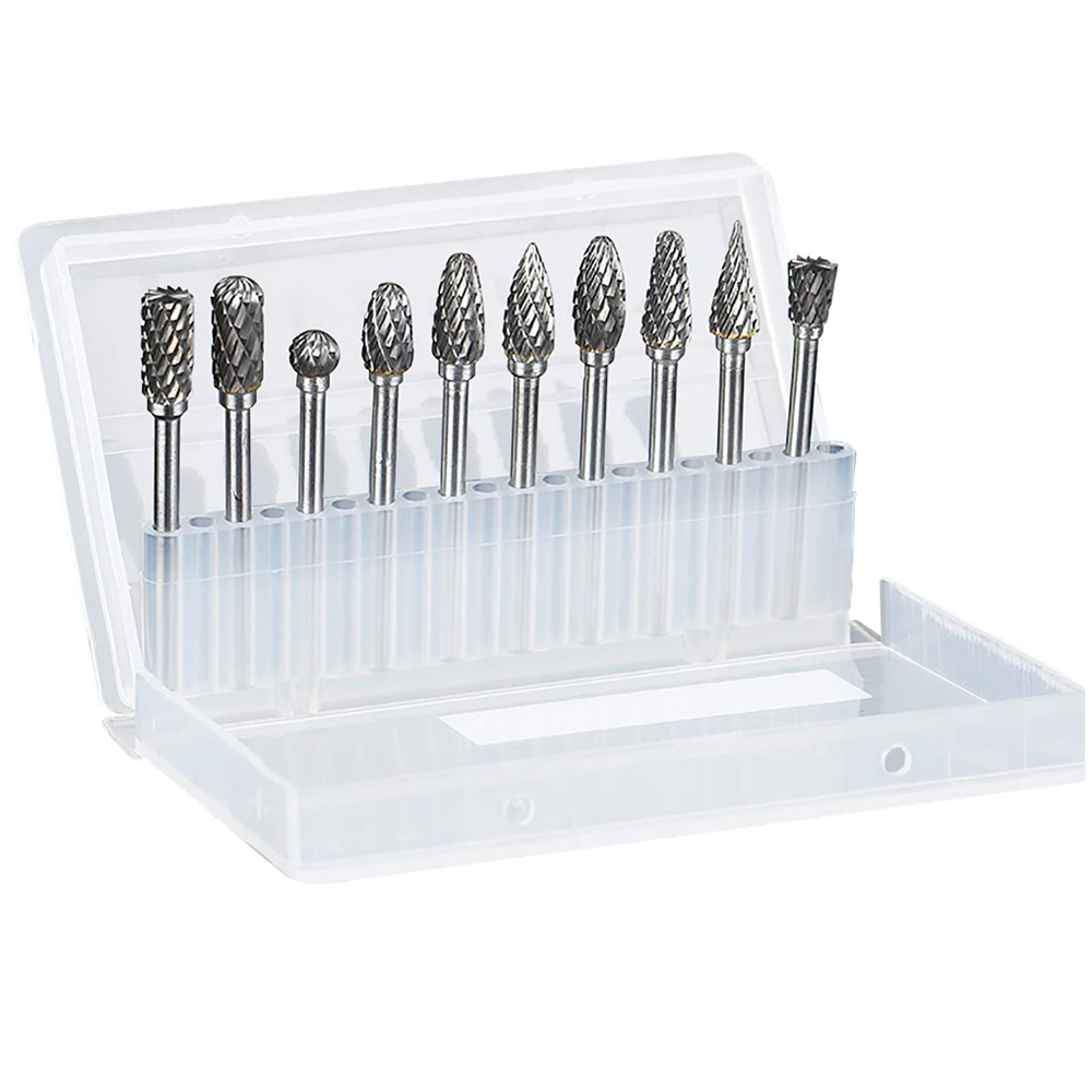Хвостовик Dremel, 10 шт, 1/8 дюйма (3 мм), 3*3 мм, твердый вольфрамовый карбид, роторный напильник, набор заусенцев для дерева, камня, резьбы, стали, металла