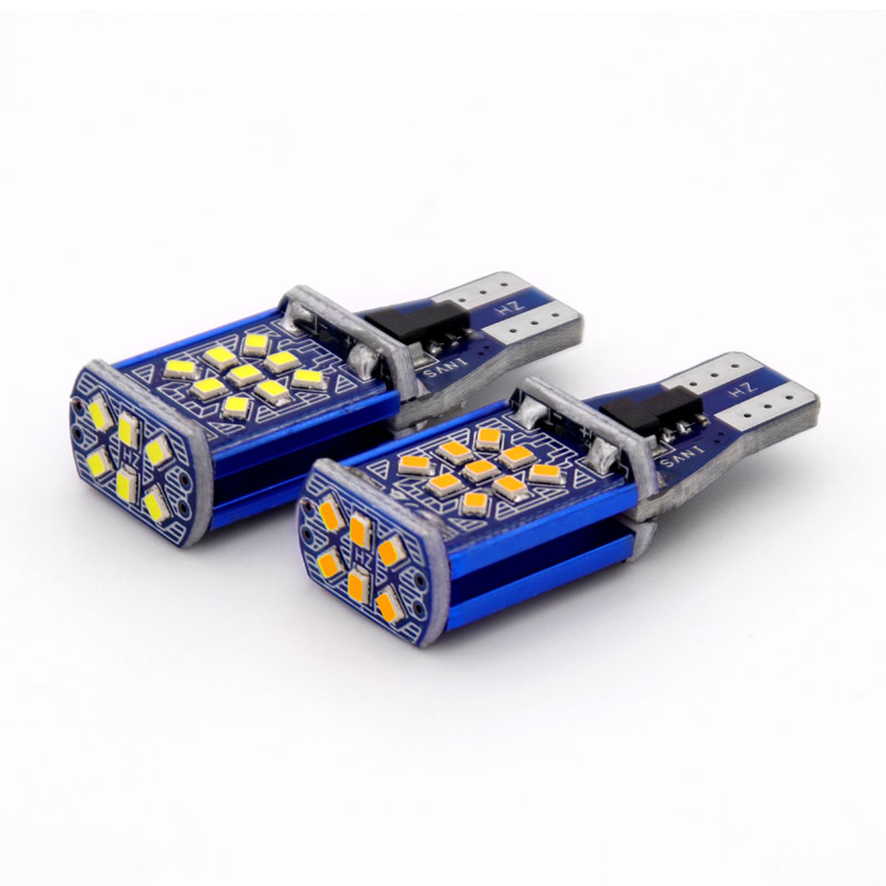 Сверхъяркая автомобильная светодиодная лампа 12-24 В t15 w16w 2016 24smd canbus 921, янтарный стоп-сигнал, задний фонарь t15, светодиодная лампа