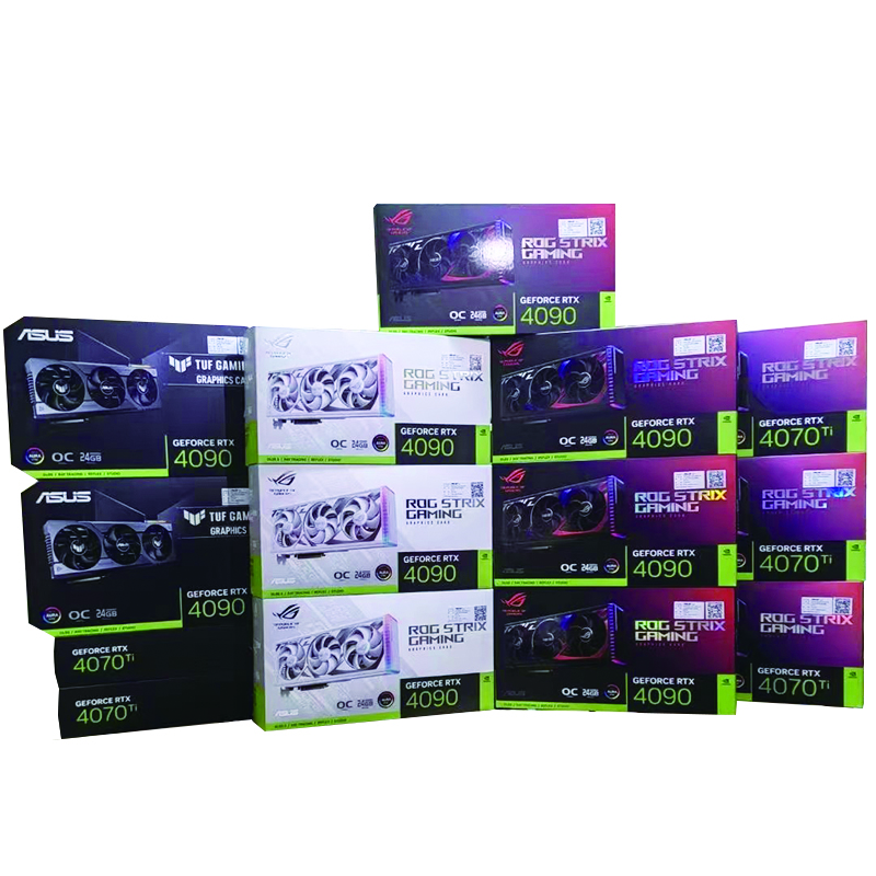 2023 новый A-sus RTX 4090 ROG STRIX черный белый 24 ГБ GDDR6 для игрового ПК компьютера, в наличии, быстрая доставка