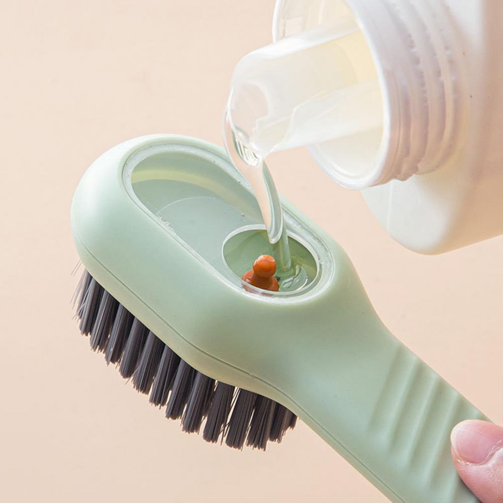 Shoe Brush Automatic Liquid Discharge Cleaner Soft Bristles Household Laundry Sneaker Shoe Washing Cleaning Brush for Cleaning