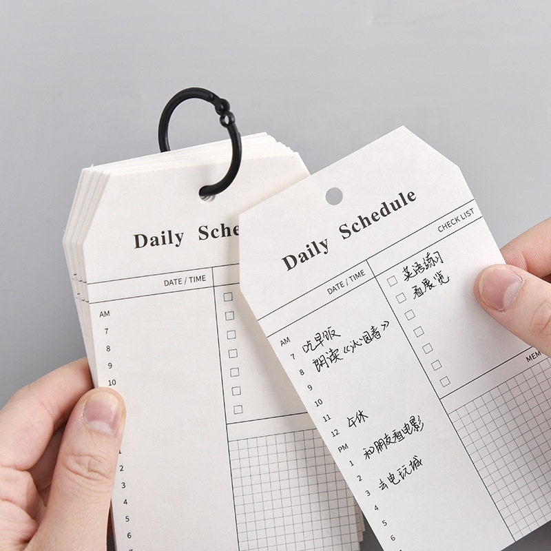 Оптовая продажа 52 листы одно отверстие катушки ежедневного расписания Memo pad To Do List блокноты планировщик расписания