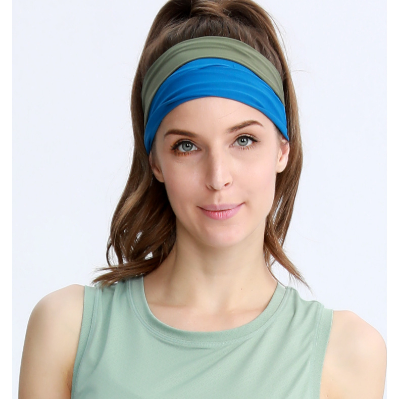 Custom logo sport headband women knit elastic sweat band sports headband