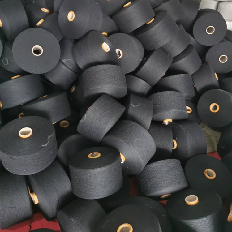 12s black cheap price polyester blend recycled cotton yarn for weaving and knitting