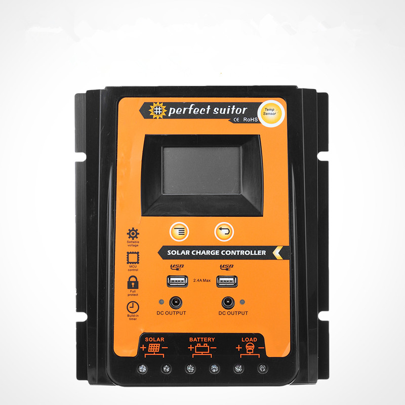 MPPT 12V 24V 30A 50A 70A Солнечный контроллер панель солнечной батареи Регулятор двойной USB 5V ЖК-дисплей