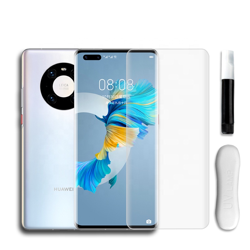 3D Cuvrved УФ жидкий Полный Клей закаленное стекло Защита для экрана для Huawei P40 Mate 30 Nova 7 Pro Honor 30 + Mate 40 Pro P30 pro