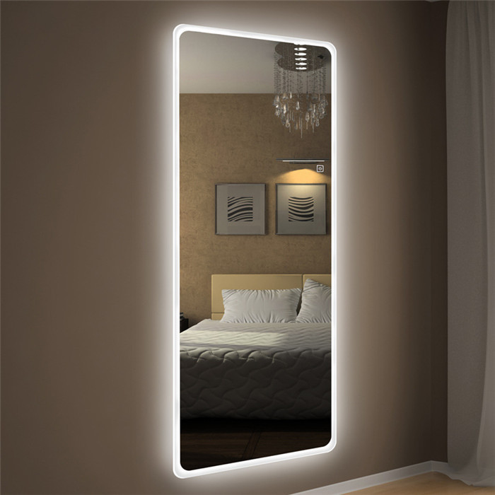 Touch screen illuminated LED Hotel led wall mirrors frameless bath mirrors bathroom lighted glass mirror