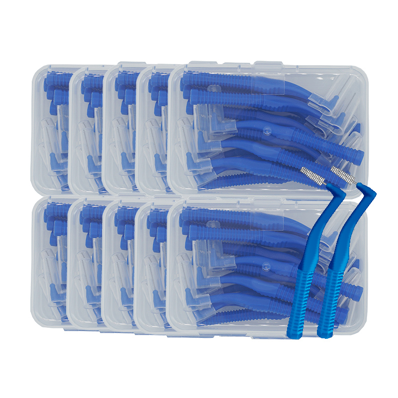 Cheap Blue Orthodontic Oral Cleaning Toothpick Care Brushes Interdental Brush dental promotional gifts 200pcs 0.7mm