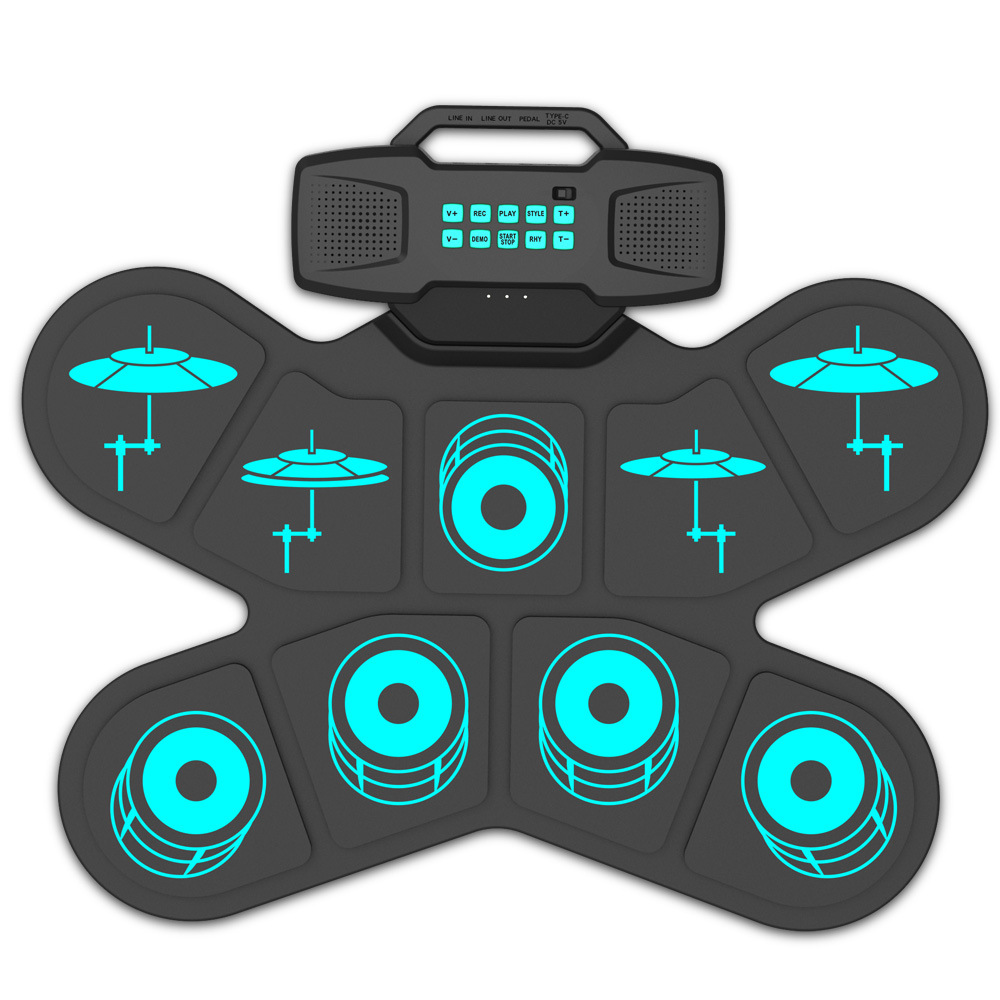 Portable Professional Folding Roll-Up Digital Electric Silicon Electronic Drum Set Pad