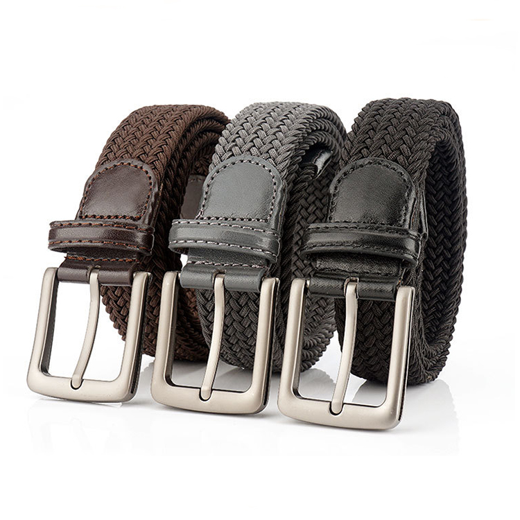 Quick Release Braided Polyester Fabric Adjustable Mans And Womens Waist Belt with Metal Buckle