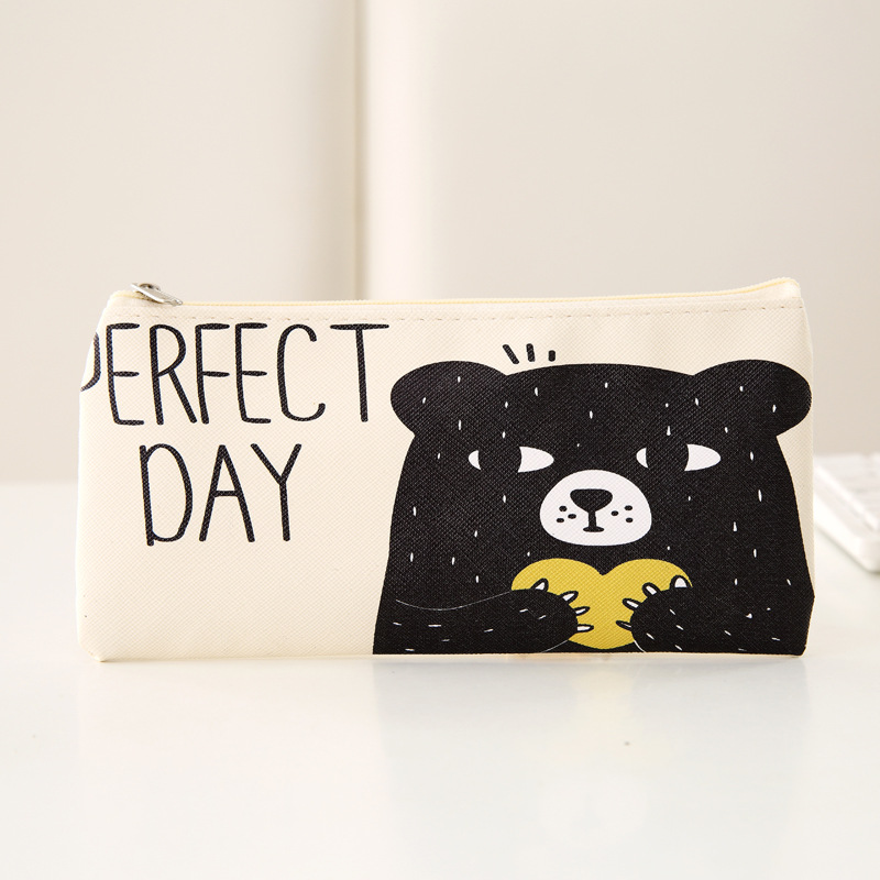 Factory direct sales custom pencil case kids cute color kawaii Canvas pencil case