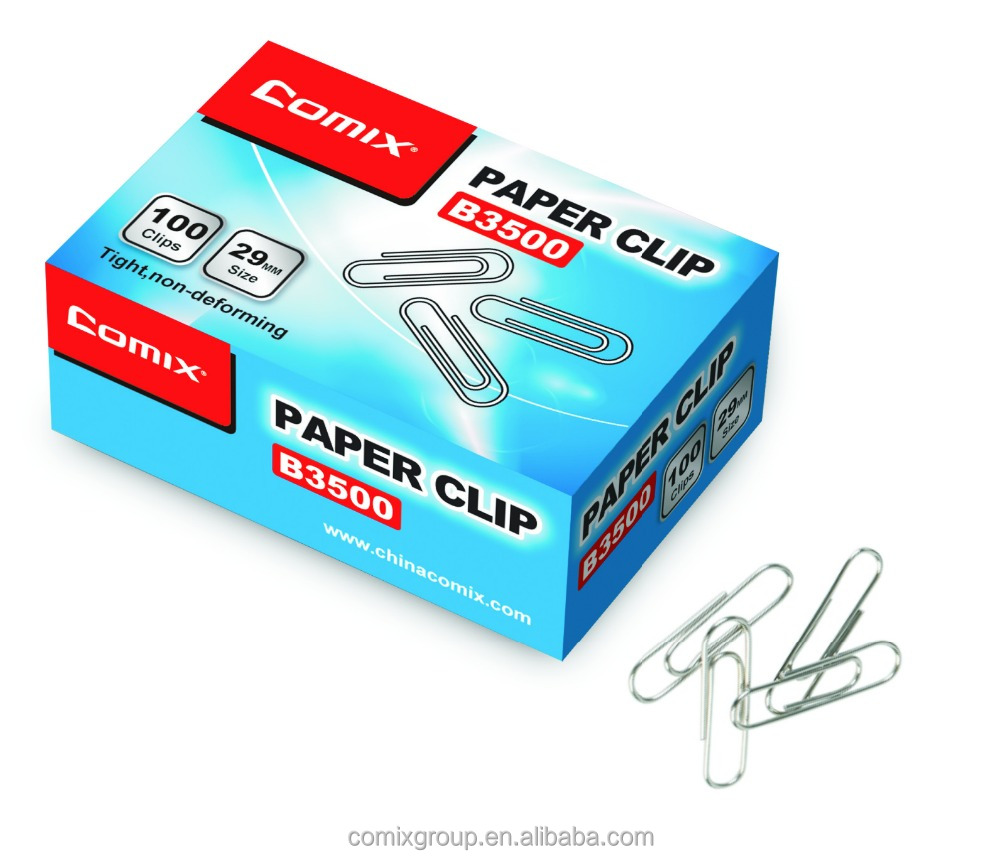 Comix Hot Sale High Quality Low Price Oiffice School Supplies Flat Metal Paper Clip