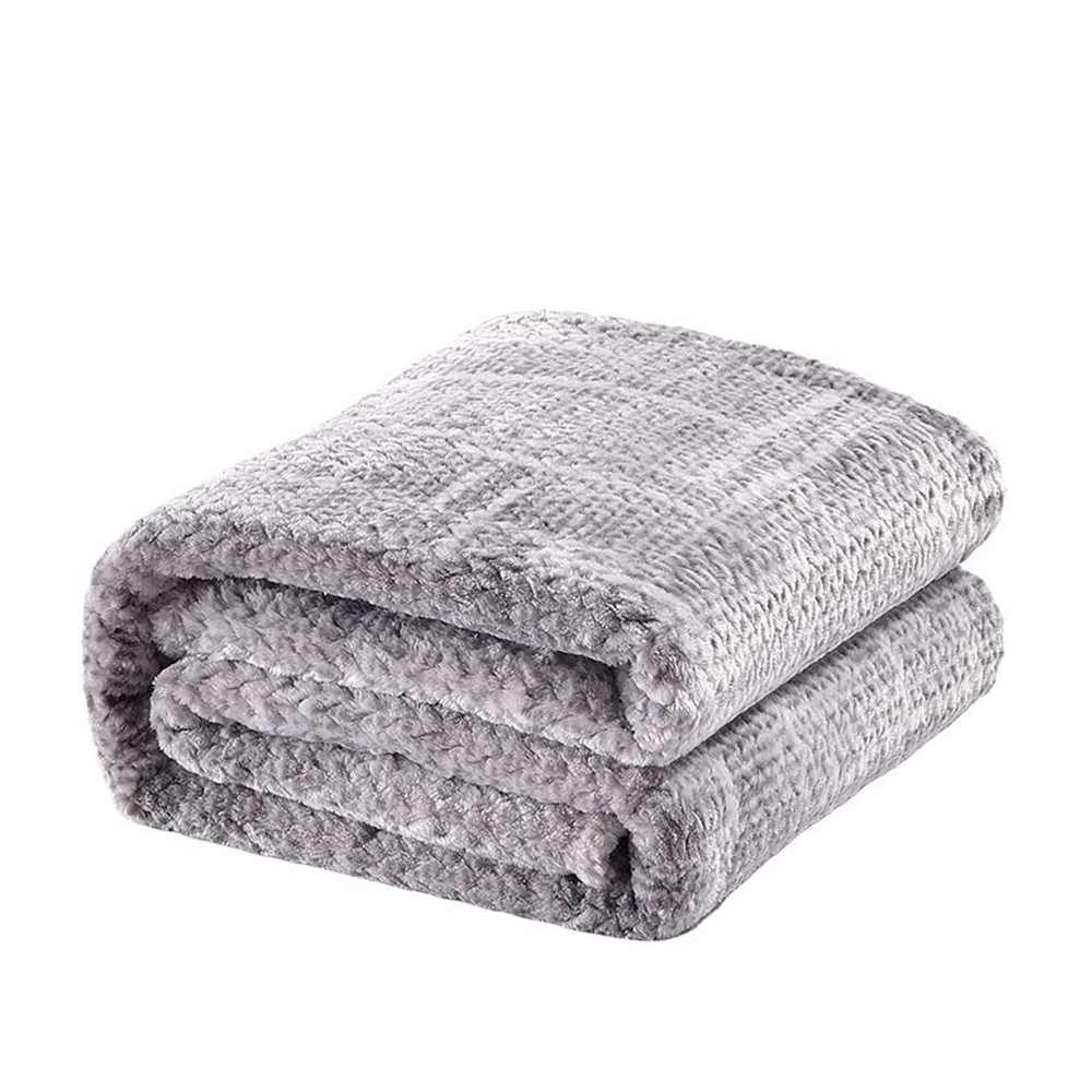 Knitted Polyester Flannel Jacquard Weave Fleece Fabric Rolls Extra Soft Warm Plush Flannel Fleece Fabric for Blanket