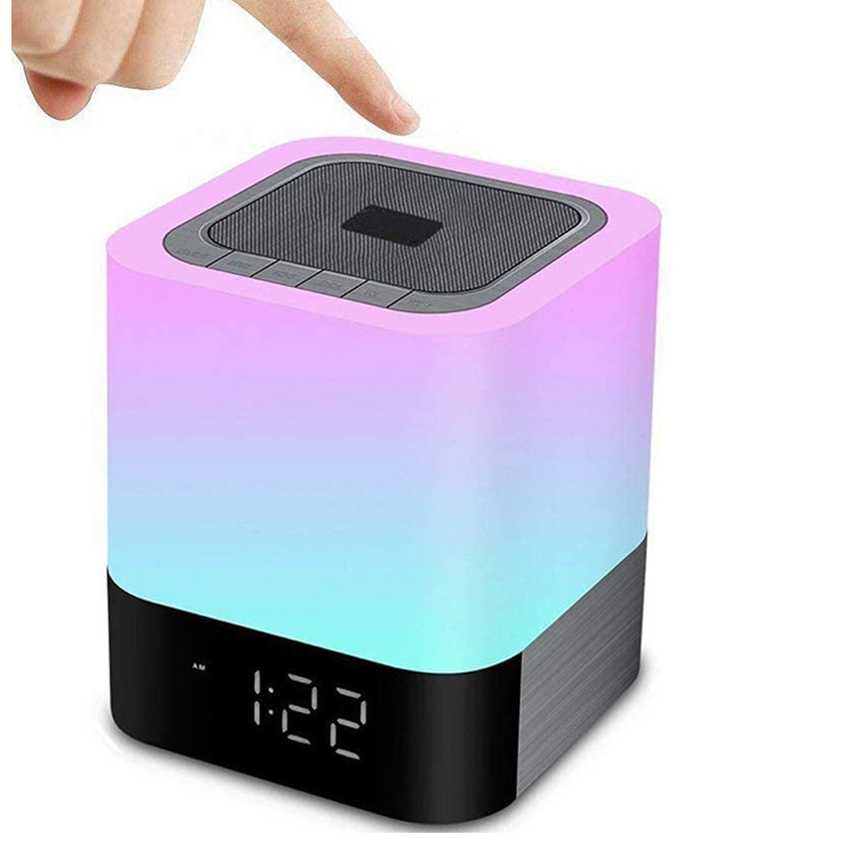 High Quality Alarm Clock Blue-tooth Touch Night Light With Music Alarm Clock Blue-tooth Customer Logo Digital LED Alarm Clock